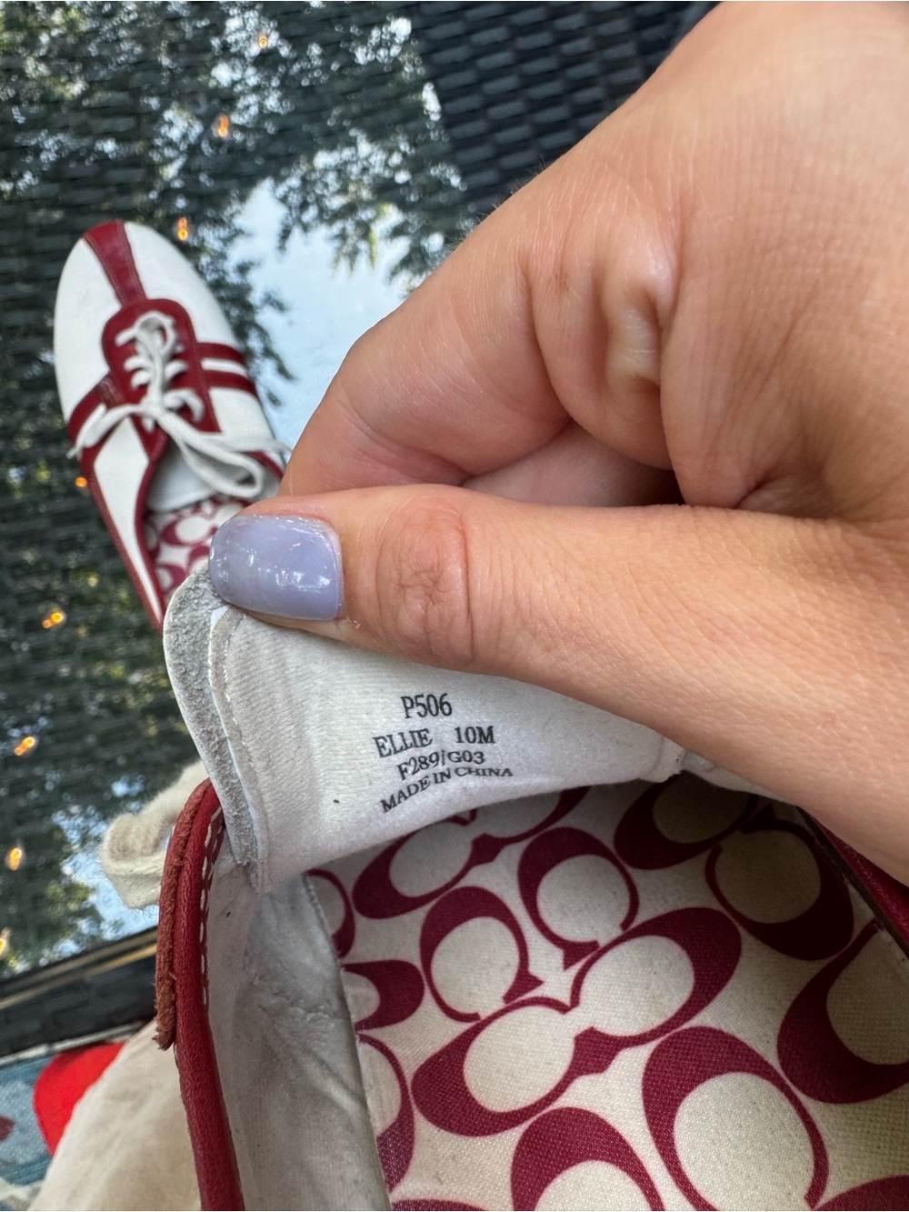Vintage Coach Ellie P506 Red & White Womens Sneakers - Picture 4 of 6